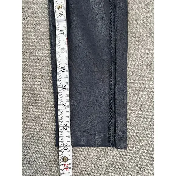 Beyond Yoga Leggings Womens (S) Navy Blue Leatherette High Waisted Midi - Picture 5 of 9